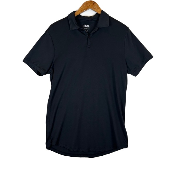 Cuts Clothing Other - Cuts Clothing Men’s Black Pima Cotton Curve Hem Short Sleeve Polo Shirt Large